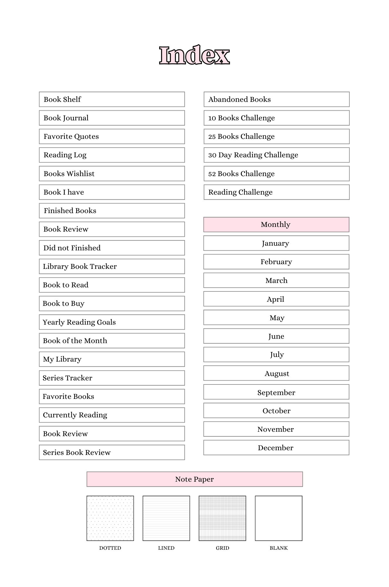 Digital Reading Journal/
